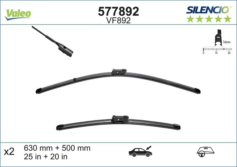 VALEO 577892 Silecek Süpürgesi (Takım) resmi