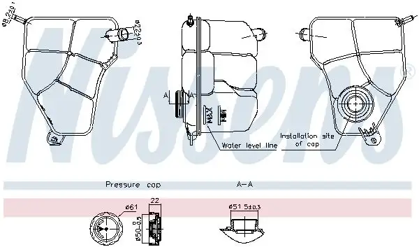 NISSENS 996217 Yedek Su Deposu 3S618K218BA resmi