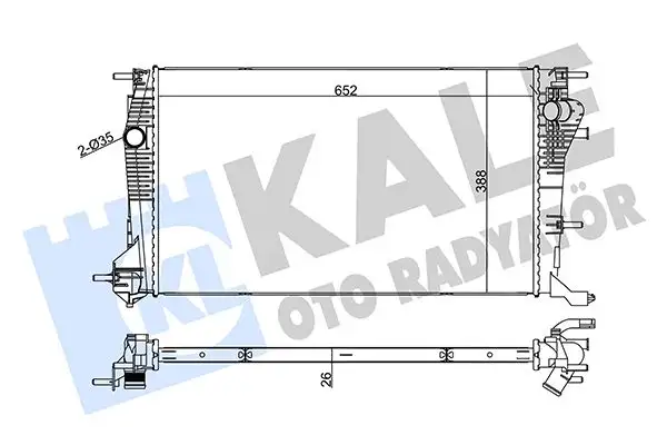 KALE 355840 Radyatör 214100016R resmi
