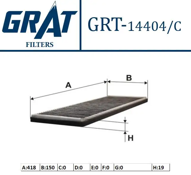 GRAT 14404C Polen Filtresi (Karbonlu) 1718044 resmi