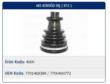 MASTER M4000 Dış Aks Körüğü resmi