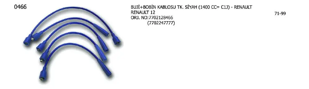 ÜNÜVAR 0466 Buji Kablosu 7702247777 resmi