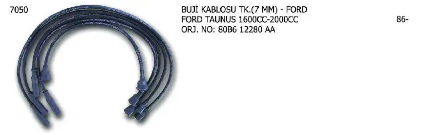 ÜNÜVAR 7050 Buji Kablosu 80B612280AA resmi