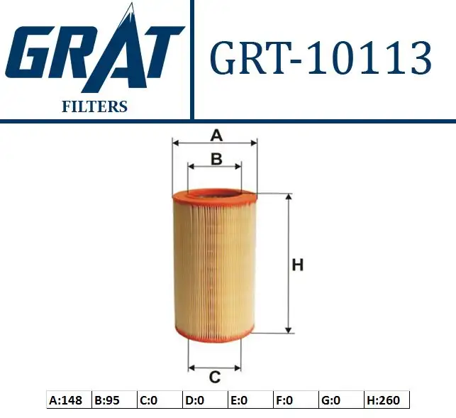 GRAT 10113 Hava Filtresi 51874053 resmi