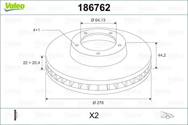 VALEO 186762 Ön Fren Diski 34111502891 resmi