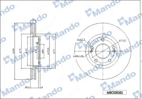 MANDO MBC030191 Ön Fren Diski resmi
