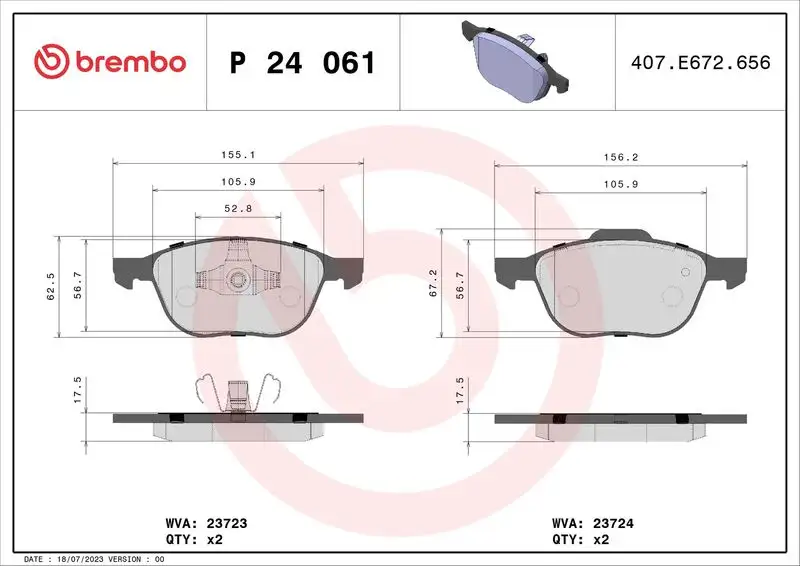 BREMBO P24061 Ön Fren Balatası resmi