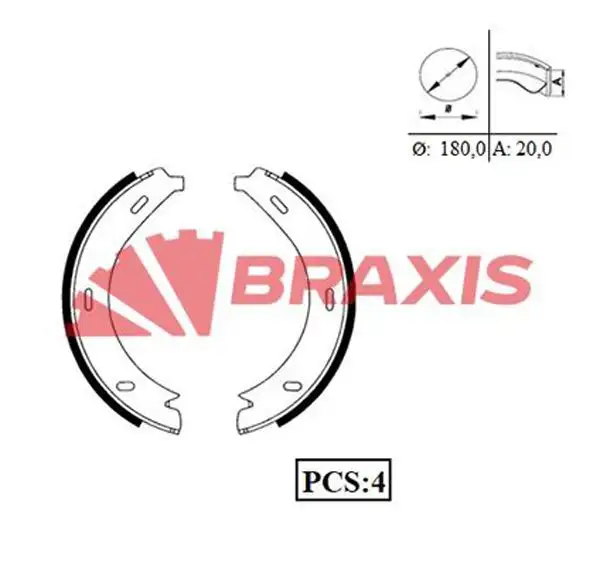 BRAXIS AC0040 El Fren Balatası A0034207020 resmi