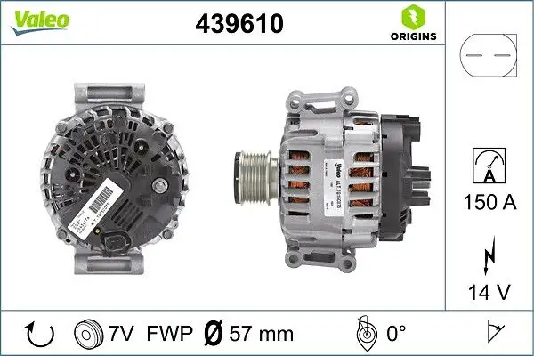 VALEO 439610 Şarj Dinamosu A2711541502 resmi
