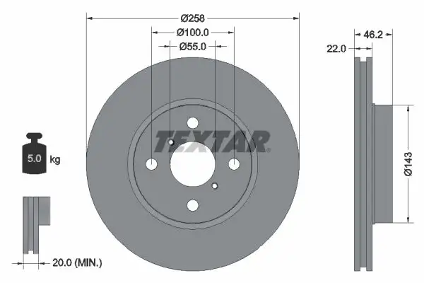 TEXTAR 92164203 Ön Fren Diski resmi
