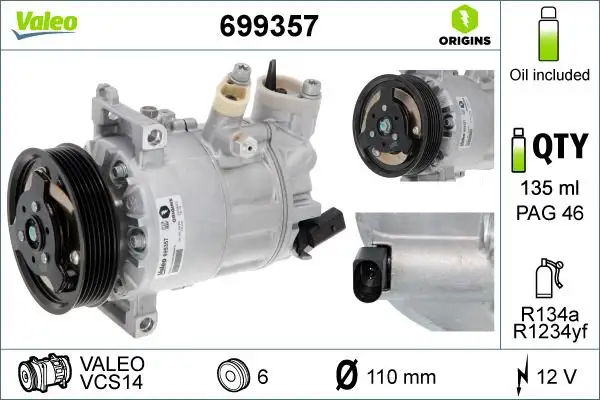 VALEO 699357 Klima Kompresörü resmi