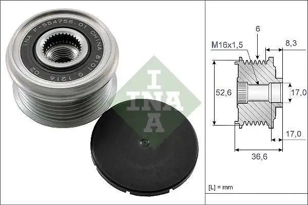 INA 535013710 Alternatör Kasnağı resmi