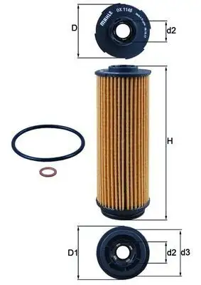MAHLE OX1146D Yağ Filtresi resmi