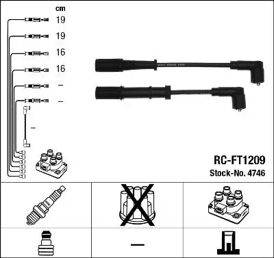 NGK 4746 (RCFT1209) Buji Kablosu 55195775 resmi