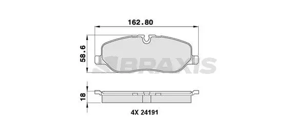 BRAXIS AA0207 Ön Fren Balatası SFP500010 resmi