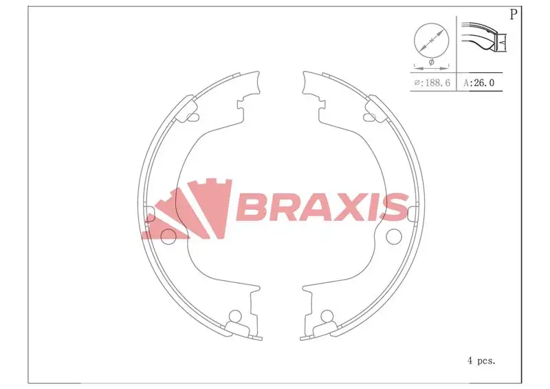 BRAXIS AC0185 El Fren Balatası resmi