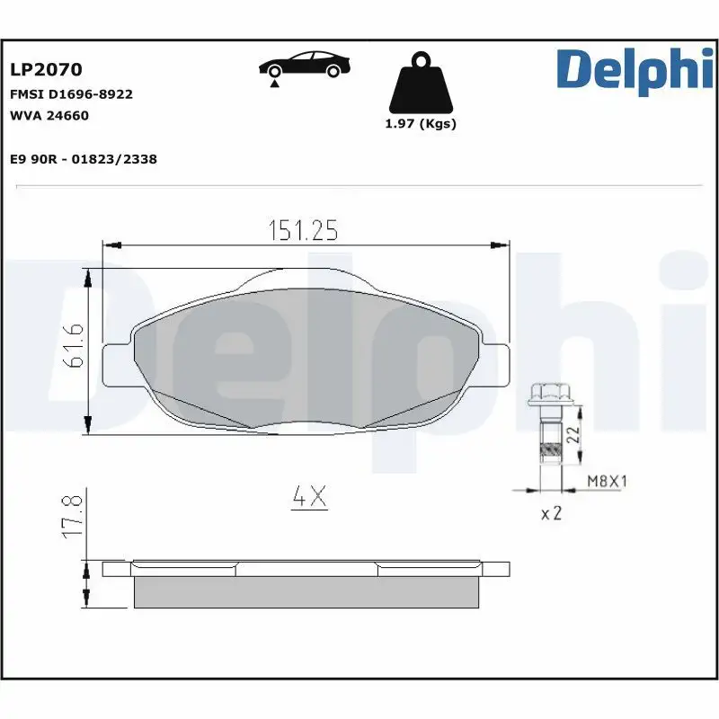 DELPHI LP2070 Ön Fren Balatası resmi