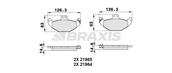 BRAXIS AA0263 Arka Fren Balatası resmi