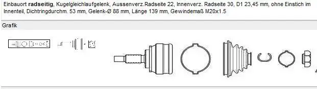 GKN 304814 Aks Kafası (Dış) 6X0498099 resmi