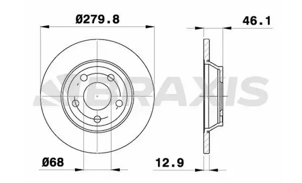 BRAXIS AE0356 Ön Fren Diski 8D0615301A resmi