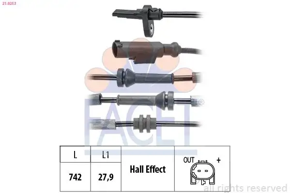 FACET 21.0253 ABS Hız Sensörü (Arka) 51986776 resmi