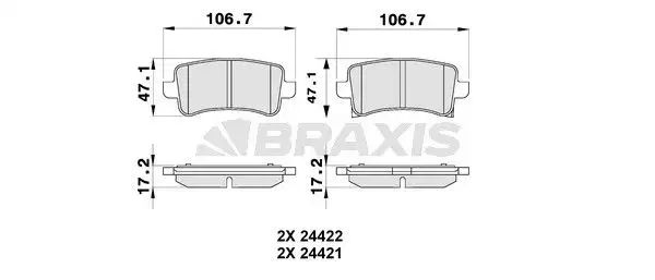 BRAXIS AB0180 Arka Fren Balatası resmi