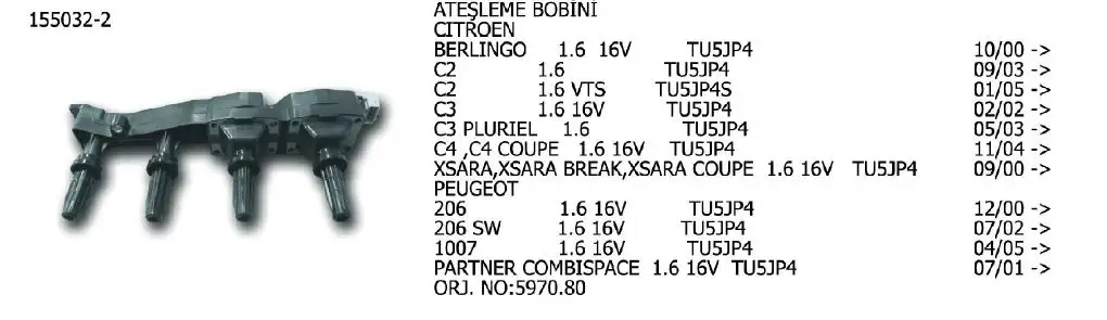 ÜNÜVAR 155032-2 Bobin resmi