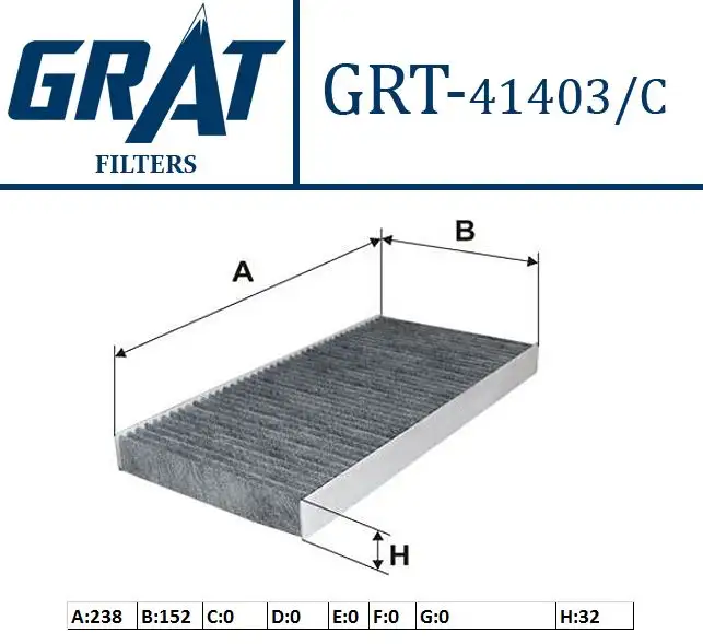 GRAT 41403C Polen Filtresi (Karbonlu) 272774936R resmi