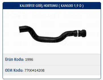 MASTER M1996 Kalorifer Hortumu 7700414208 resmi