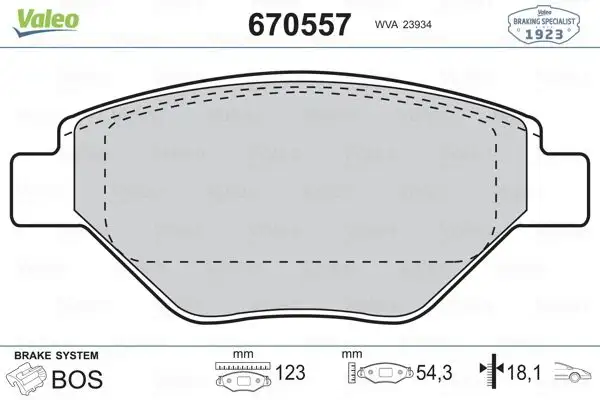 VALEO 670557 Ön Fren Balatası 7701207673 resmi