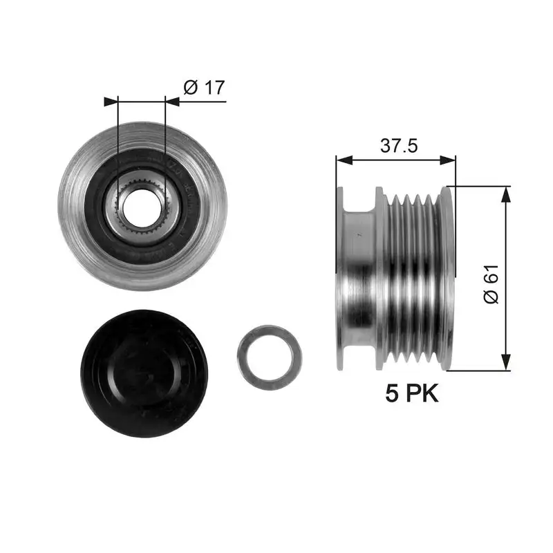 GATES OAP7108 Alternatör Kasnağı resmi