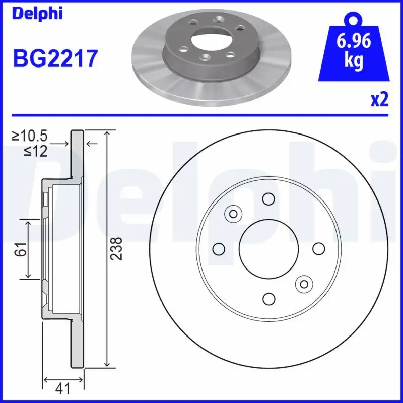 DELPHI BG2217 Ön Fren Diski resmi