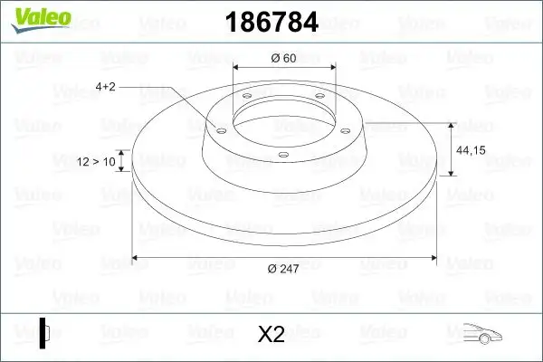 VALEO 186784 Ön Fren Diski 5531183E00 resmi