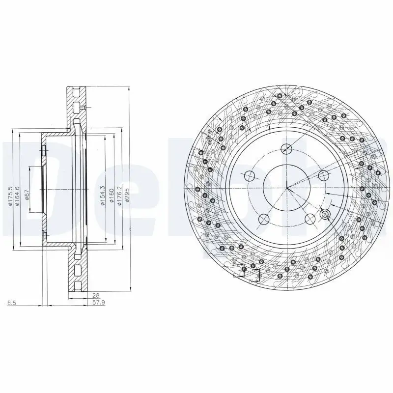 DELPHI BG4142C Ön Fren Diski A2044212812 resmi