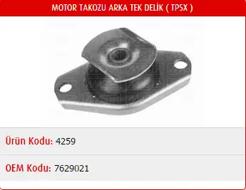 MASTER M4259 Motor Takozu (Arka) 7629021 resmi