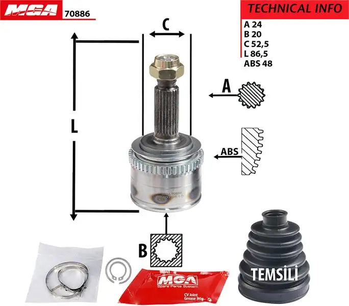 MGA 70886 Aks Kafası (Dış) 495000X110 resmi