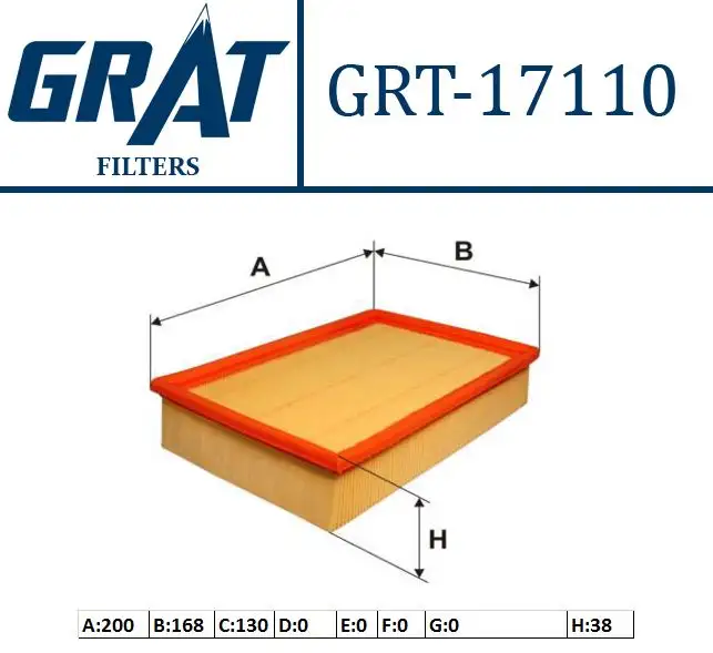 GRAT 17110 Hava Filtresi 91FF9601AB resmi