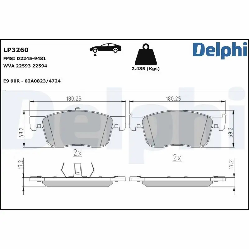 DELPHI LP3260 Ön Fren Balatası resmi