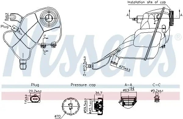 NISSENS 996204 Yedek Su Deposu A2215000349 resmi