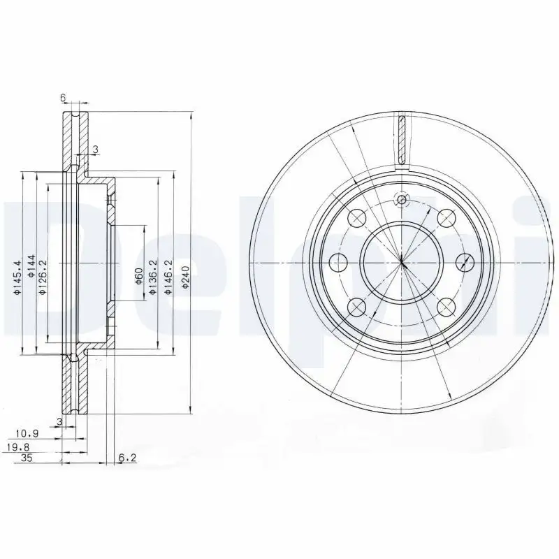 DELPHI BG3568 Ön Fren Diski 9195985 resmi