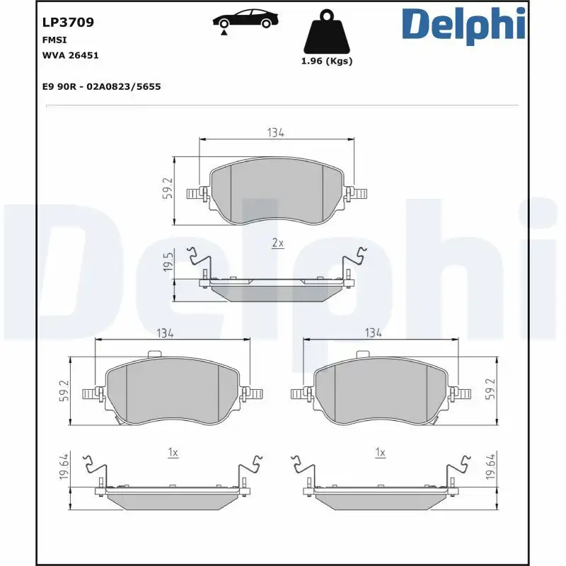 DELPHI LP3709 Ön Fren Balatası 77368941 resmi