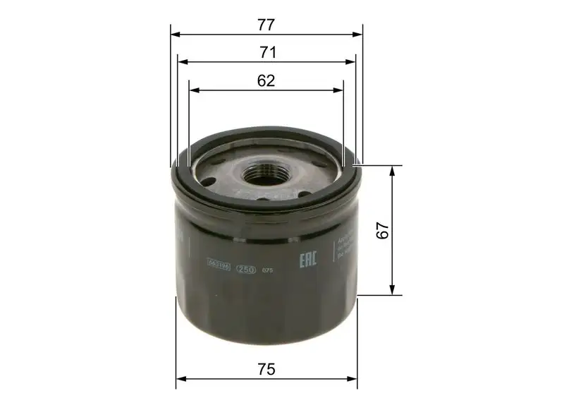 BOSCH 09864B7011 Yağ Filtresi resmi