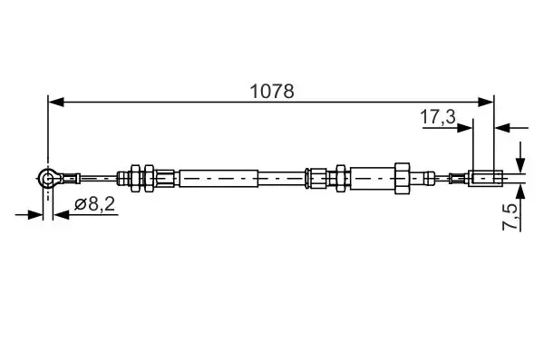 BOSCH 1987482002 El Fren Halatı (Ön) 4745V6 resmi