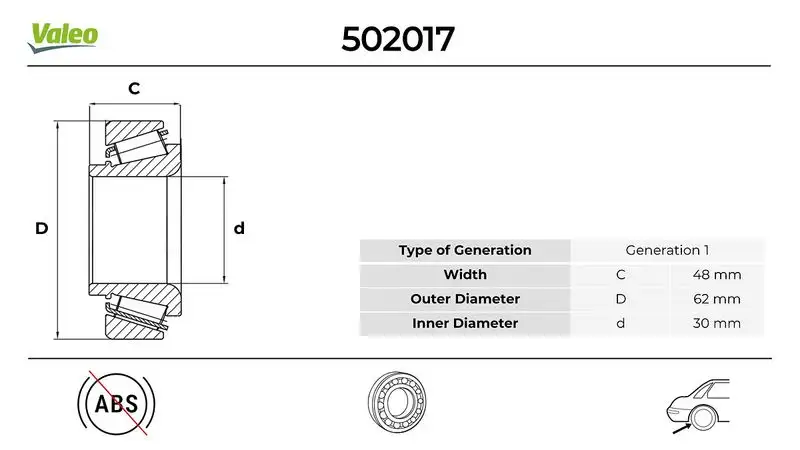 VALEO 502017 Arka Aks Rulmanı resmi