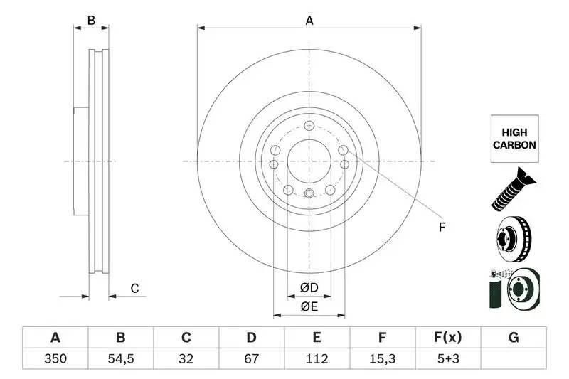 BOSCH 0986479E99 Ön Fren Diski A1664211400 resmi