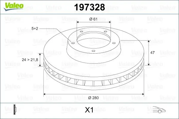 VALEO 197328 Ön Fren Diski 8200007121 resmi