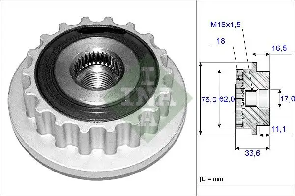 INA 535011810 Alternatör Kasnağı resmi