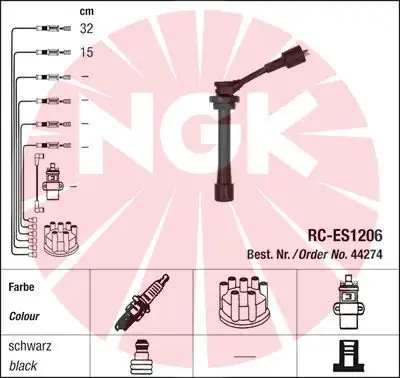 NGK 44274 (RCES1206) Buji Kablosu 3370566D00 resmi