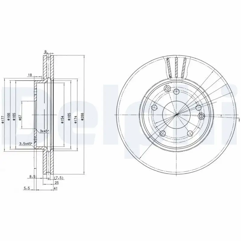 DELPHI BG3240C Ön Fren Diski A2104210712 resmi
