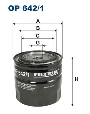 FILTRON OP642/1 Yağ Filtresi EA00001160B resmi